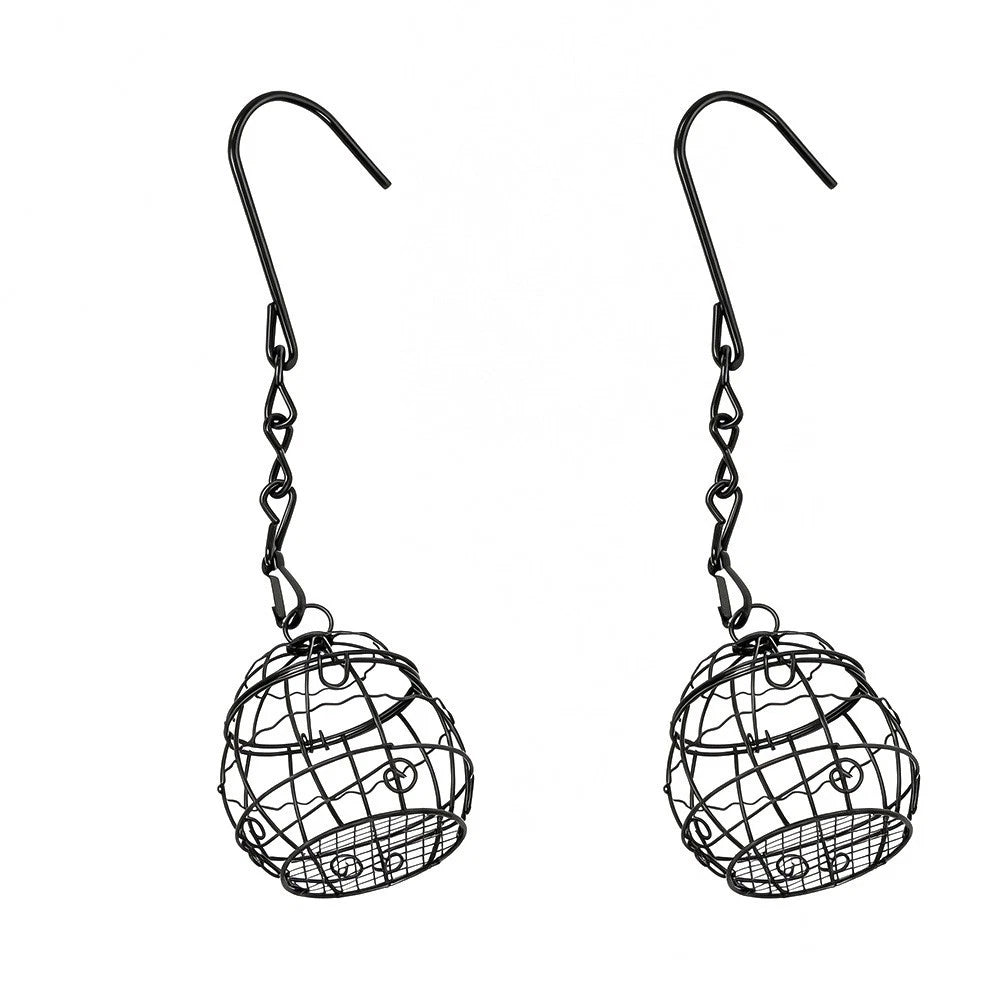Spherical Bird Feeder for Fat Balls and Dried Fruit (12cm x 7cm) Black