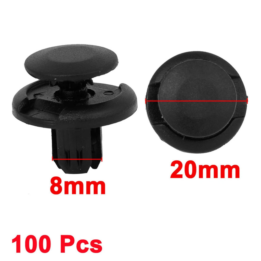 100 Pcs Nylon Rivet Fastener Clips for Honda (8mm)