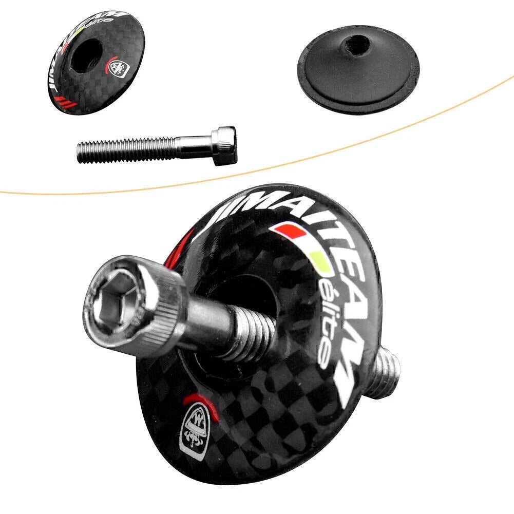 JIMAITEAM Handlebar Handset Cover Cap Carbon Fiber Cycling Road Bicycle Black