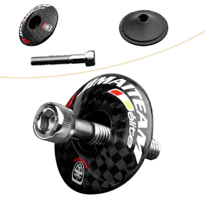 JIMAITEAM Handlebar Handset Cover Cap Carbon Fiber Cycling Road Bicycle Black