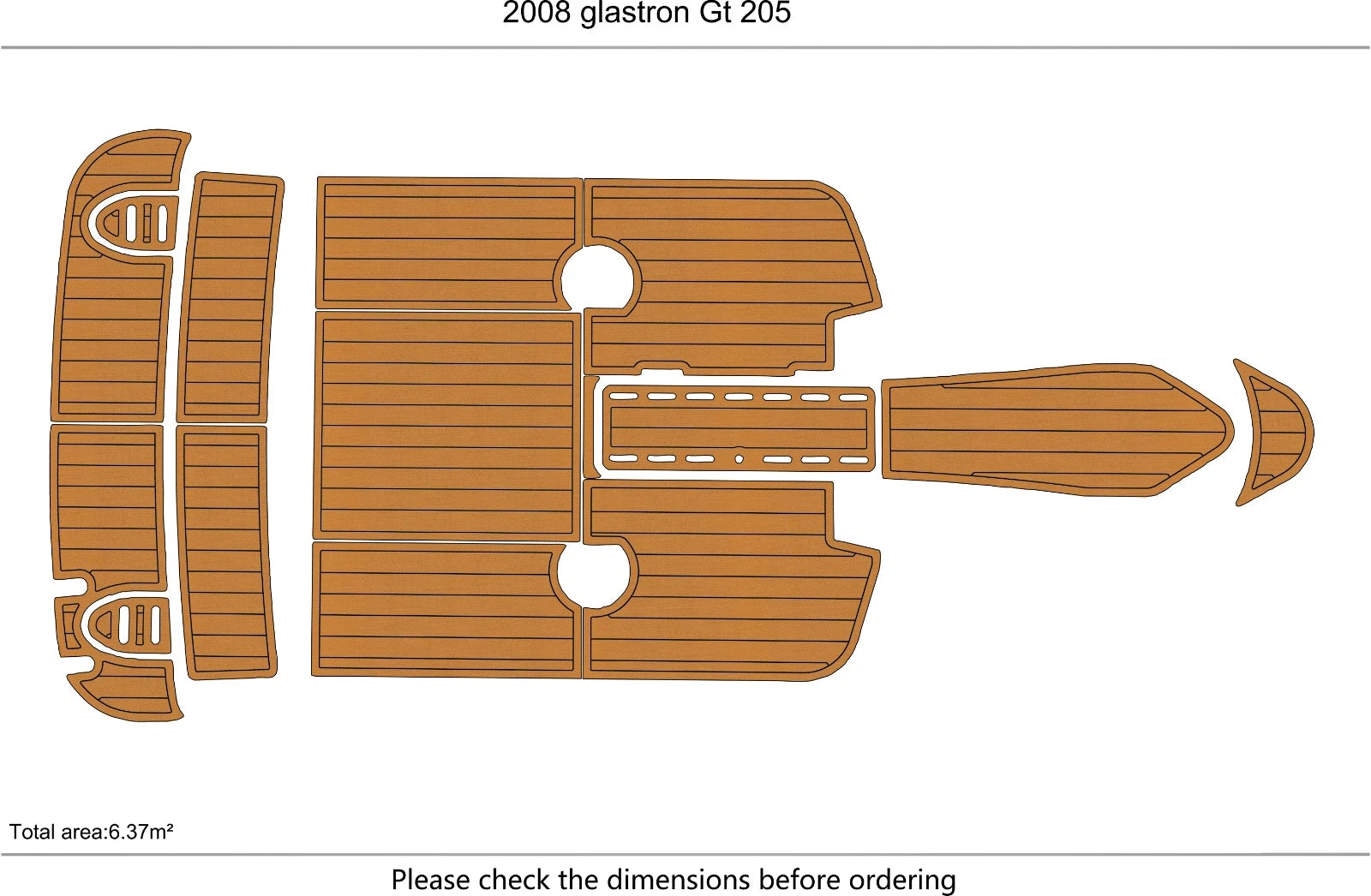 EVA Teak Deck Flooring Mat for Glastron GT 205 (2008)