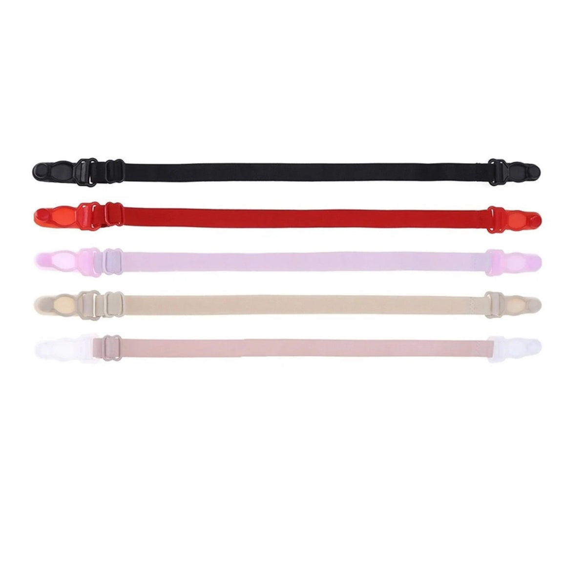 5pcs Elastic Band Non-Slip Adjustable Bra Straps Holder with Clip