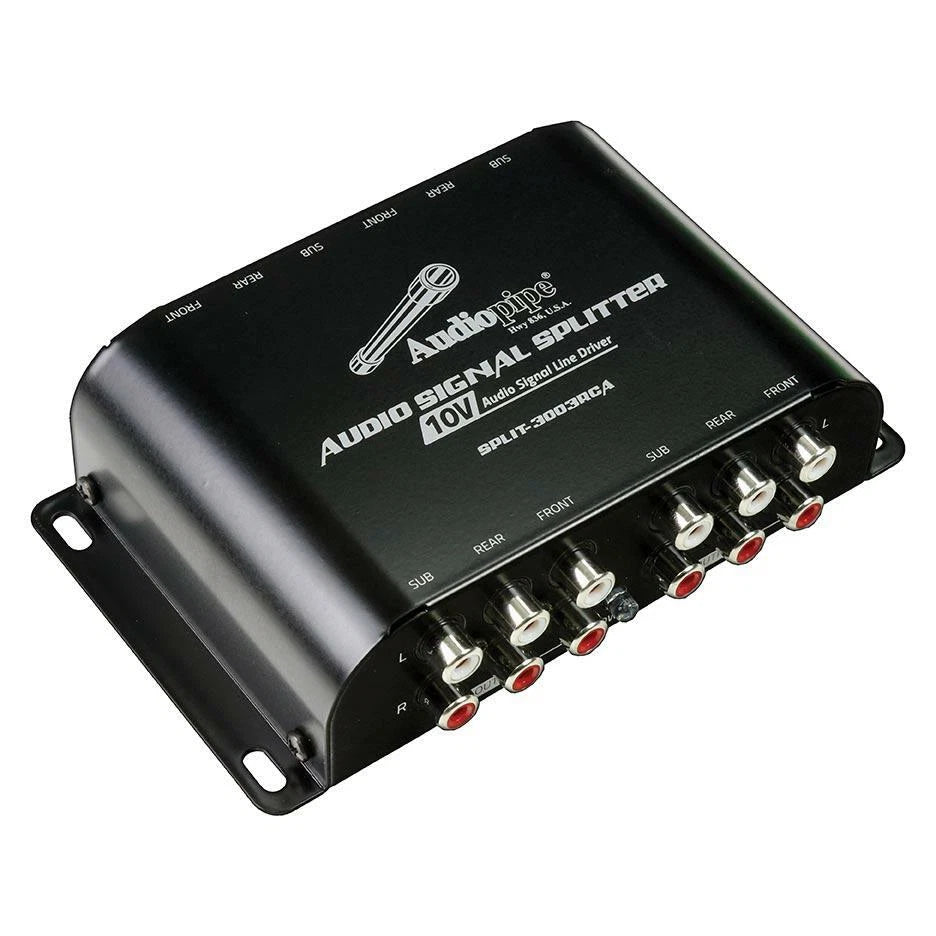 Audiopipe SPLIT3003RCA 3 RCA Outputs Amplifier with 10V Line Driver for Audiopipe