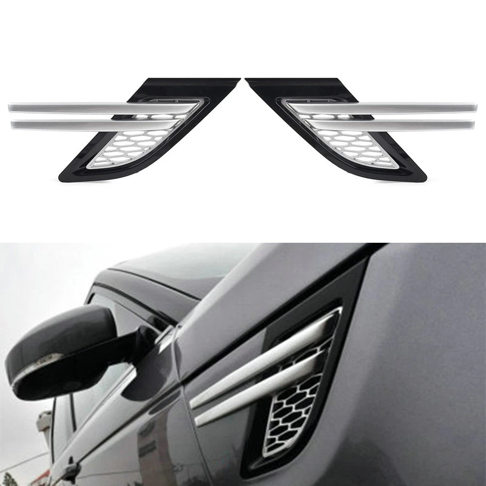 Side Fender Mesh Grille for Land Rover Range Rover Sport (2014–2017) Black Silver