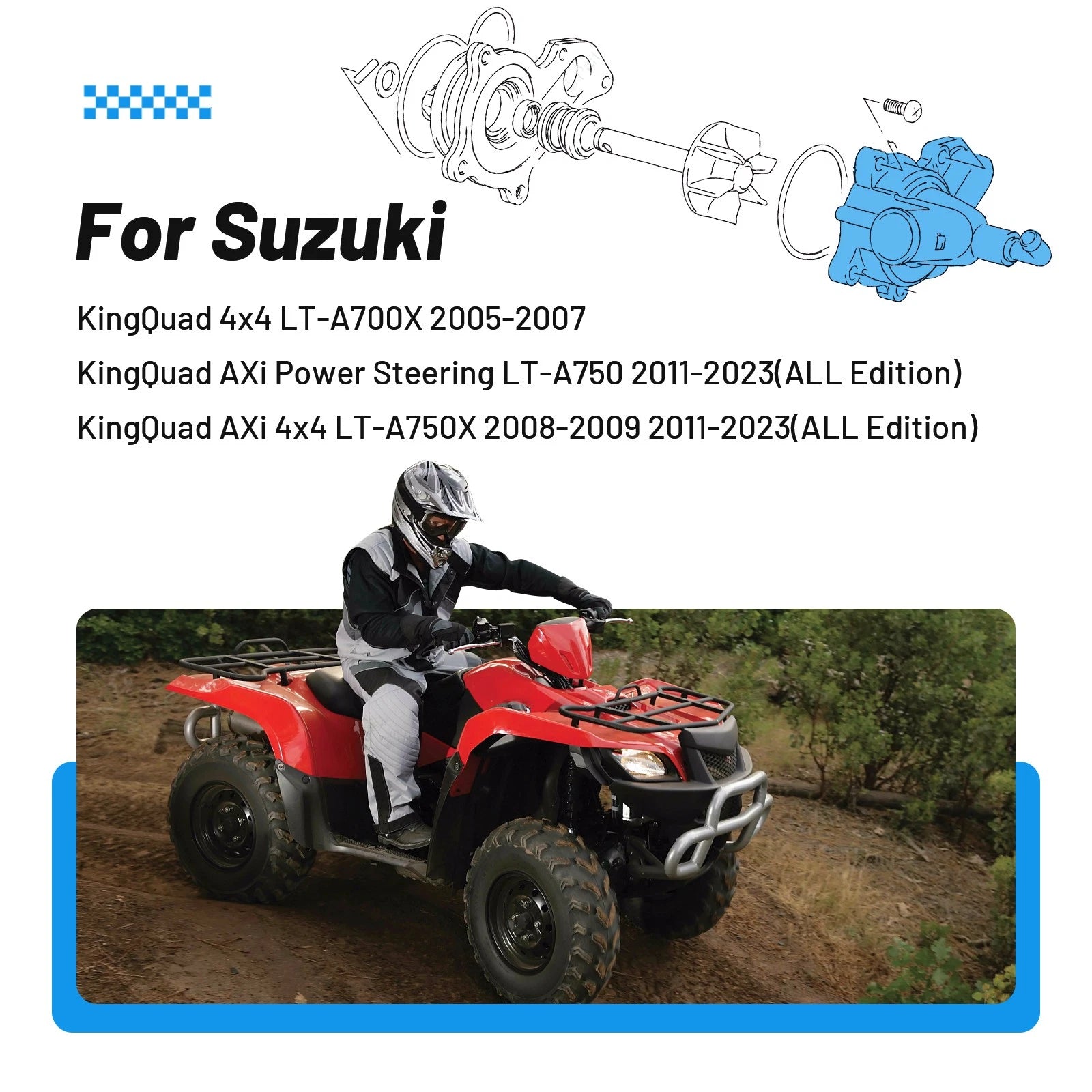 Water Pump Assembly for Suzuki King Quad 750 LTA750 LTA750X 4x4 AXi (2011–2023)