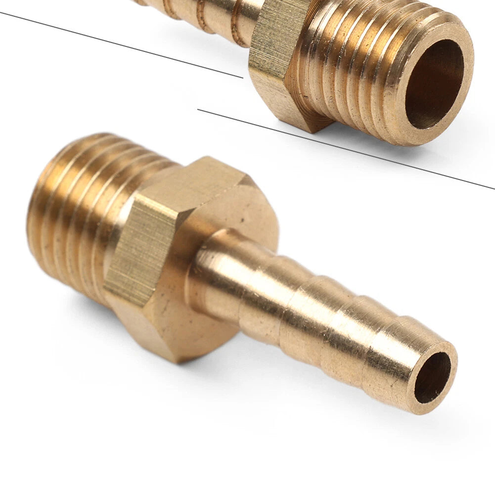 M12 Brass Male Thread to 6mm Barb Hose Fitting Adapter (M12x1.25)