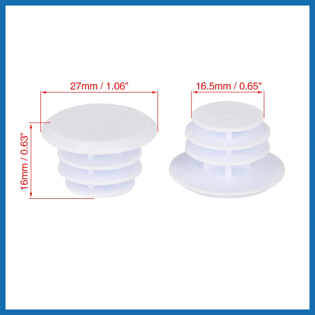 6pc Bicycle Handlebar Rubber End Plugs Caps Locking Grip for White