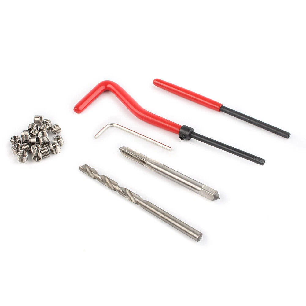 25pcs M5x0.8 Metric Thread Repair Install Tool Insert Kit M12 Helicoil Coil