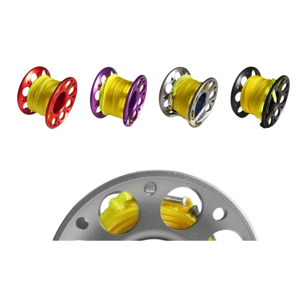 Compact 60mm Diving Spool Finger Reel for Cave (30m High Visibility Line)