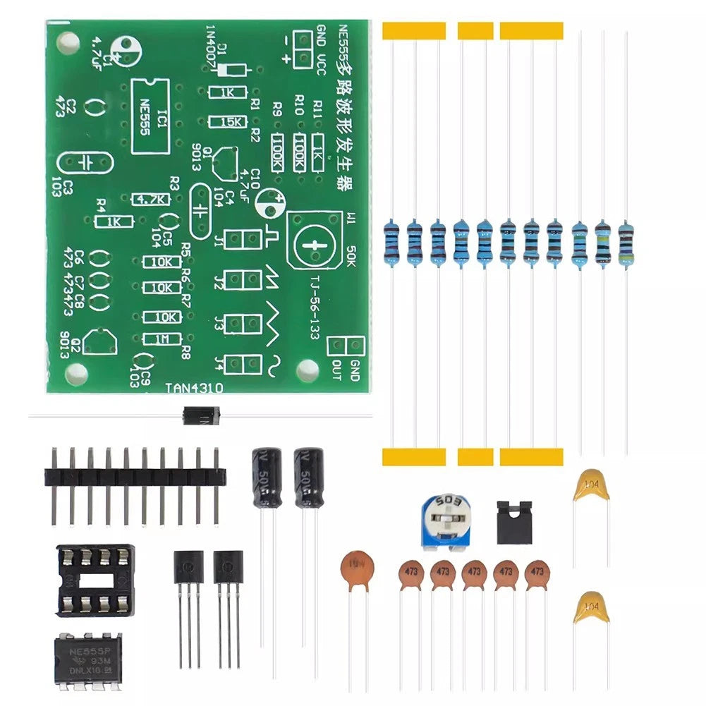 NE555 waveform generator kit for DIY electronics projects