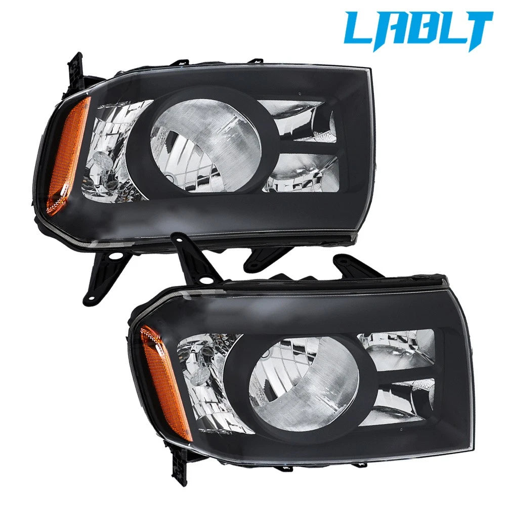 Set of 2 Black Headlights for Honda Pilot (2009–2011)