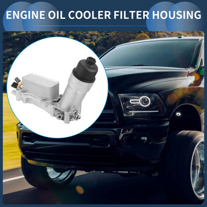 Engine Oil Cooler Filter Housing Set with Gaskets for Chrysler 200 (2011–2014) No.68310865AB
