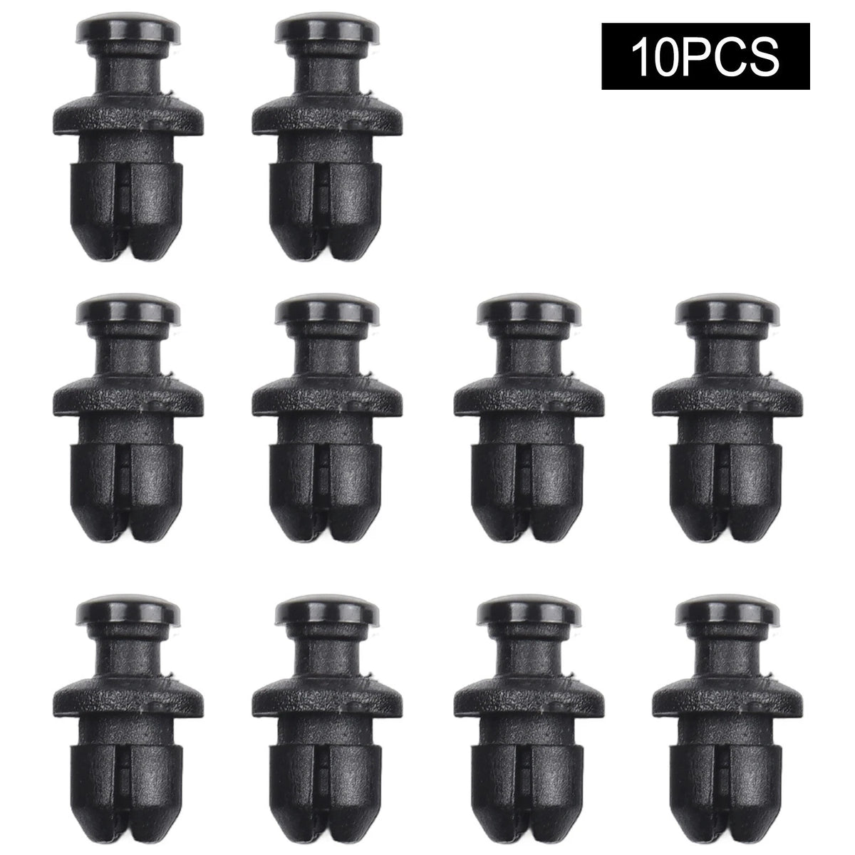 Set of 10 Car Fairing Clips for Bodywork (8mm Hole, Black)