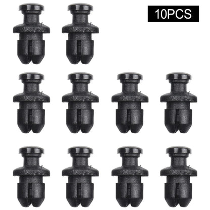 Set of 10 Car Fairing Clips for Bodywork (8mm Hole, Black)