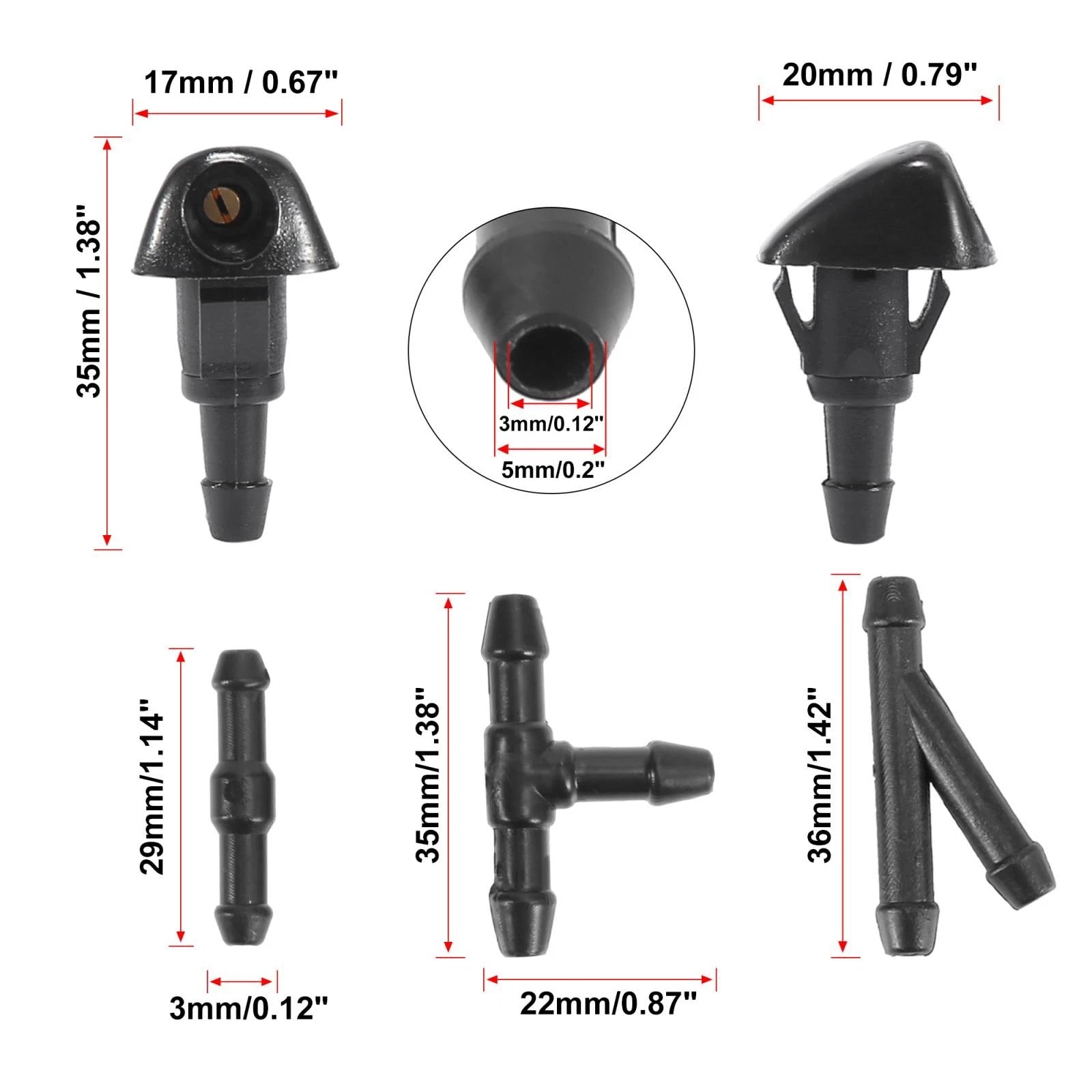 Front Windshield Washer Nozzles Kit for Honda Accord (2003–2008)
