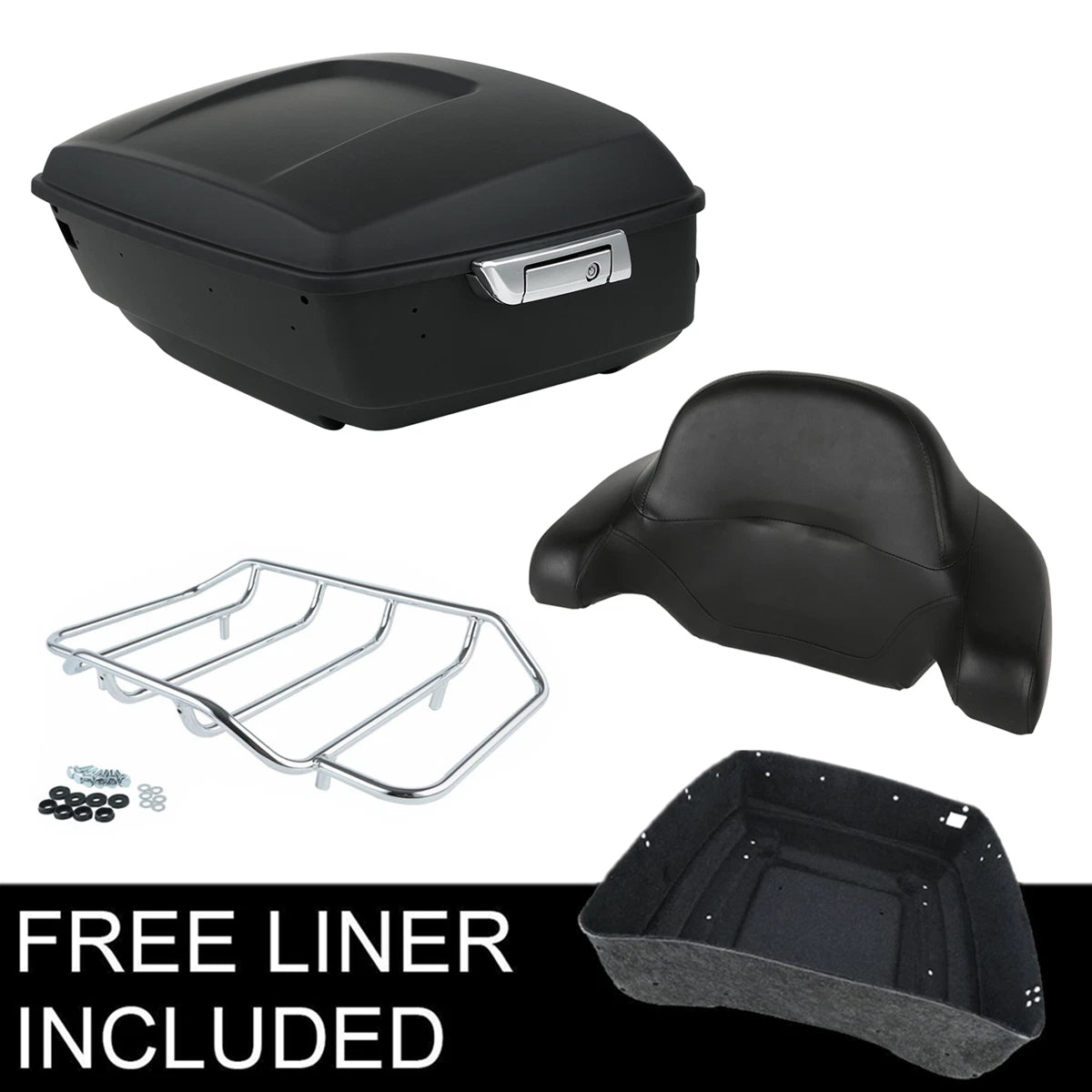 Matte King Trunk Pad Rack for Harley Touring Street Road Glide (2014–2026)