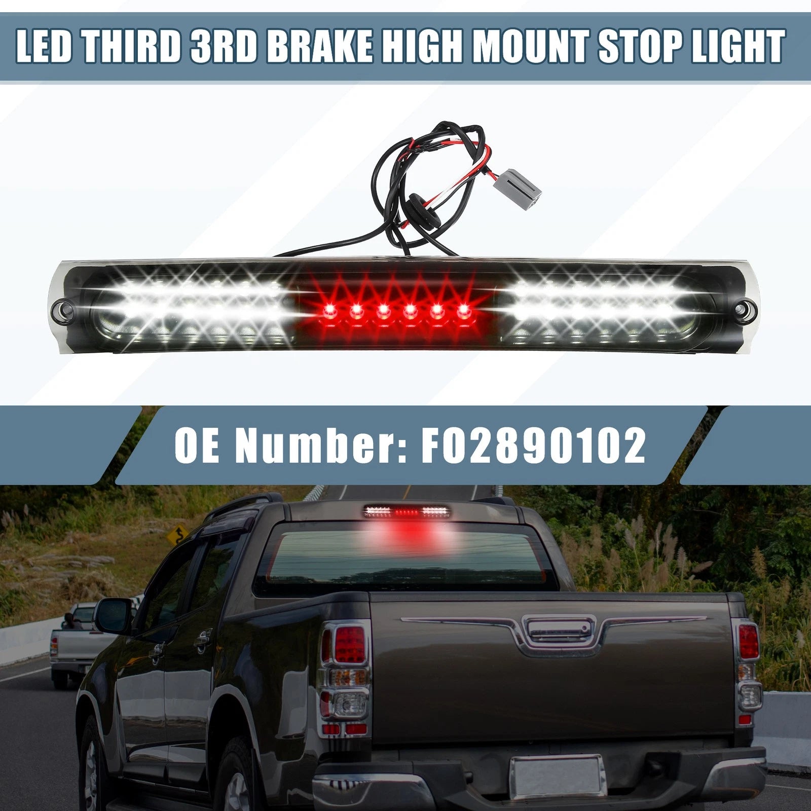 High Mount Stop Light Replacement for Ford F150 Black Smoked Lens (2009–2014)
