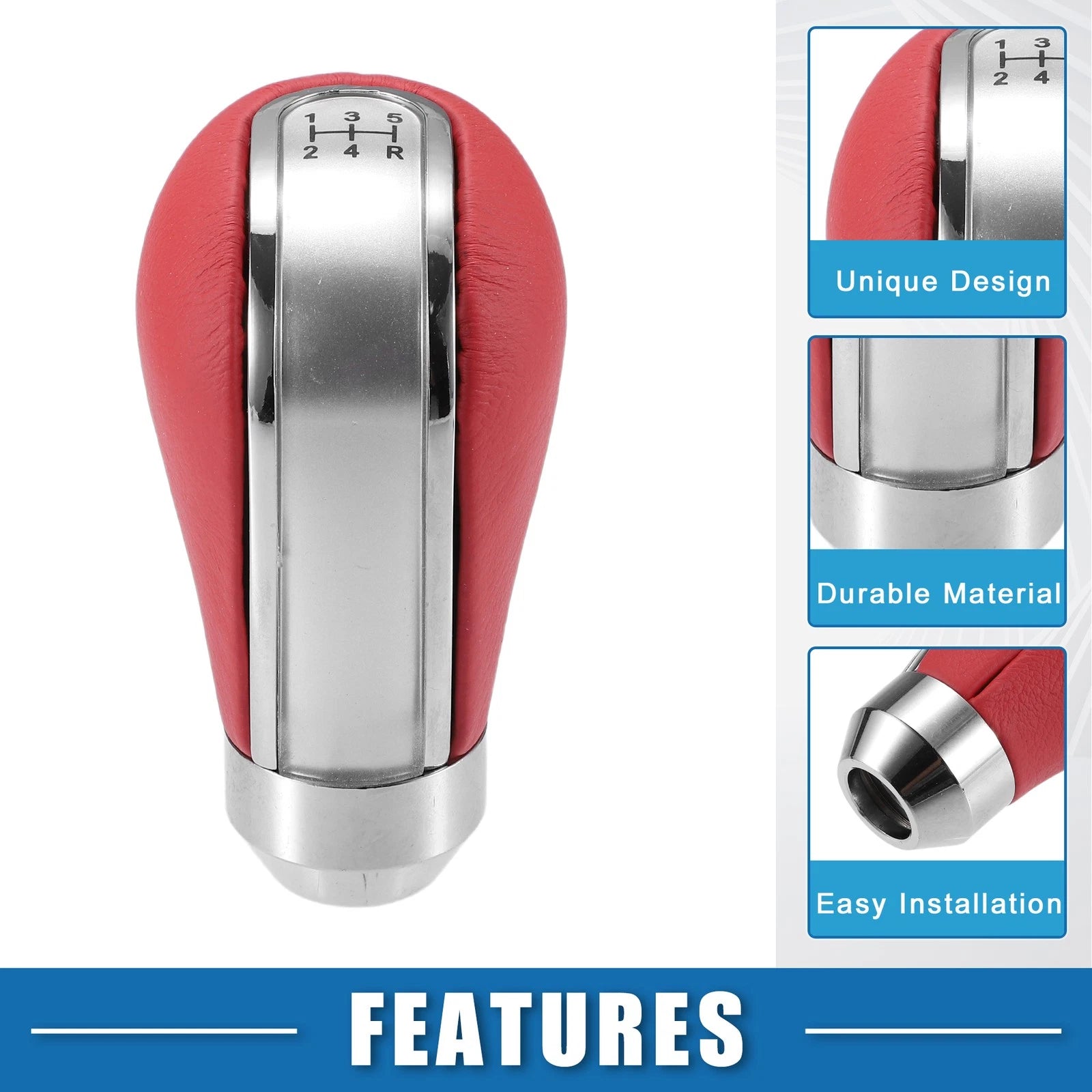 5 Speed Gear Shift Knob for Universal Manual Transmission (9cm, Red)