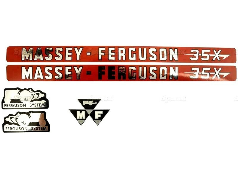Bonnet Decal Set for Massey Ferguson 35X Tractors