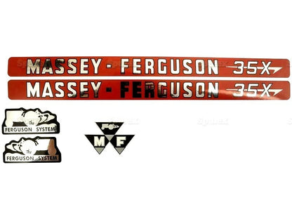 Bonnet Decal Set for Massey Ferguson 35X Tractors