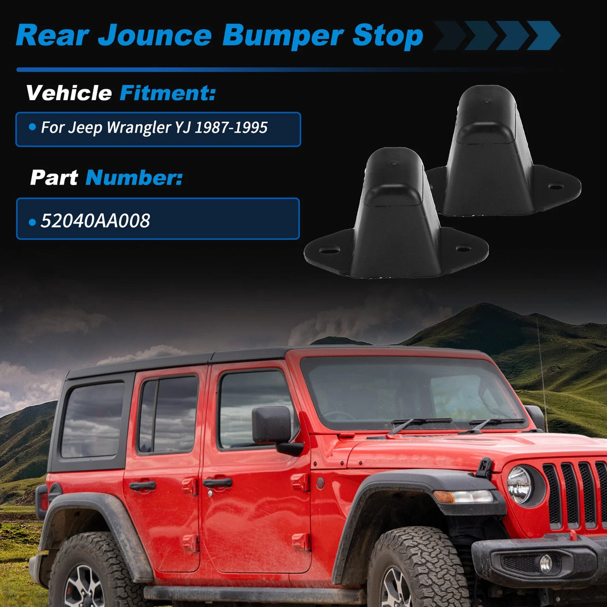Suspension Bump Stop for Jeep Wrangler YJ (1987–1995) No. 52040AA008