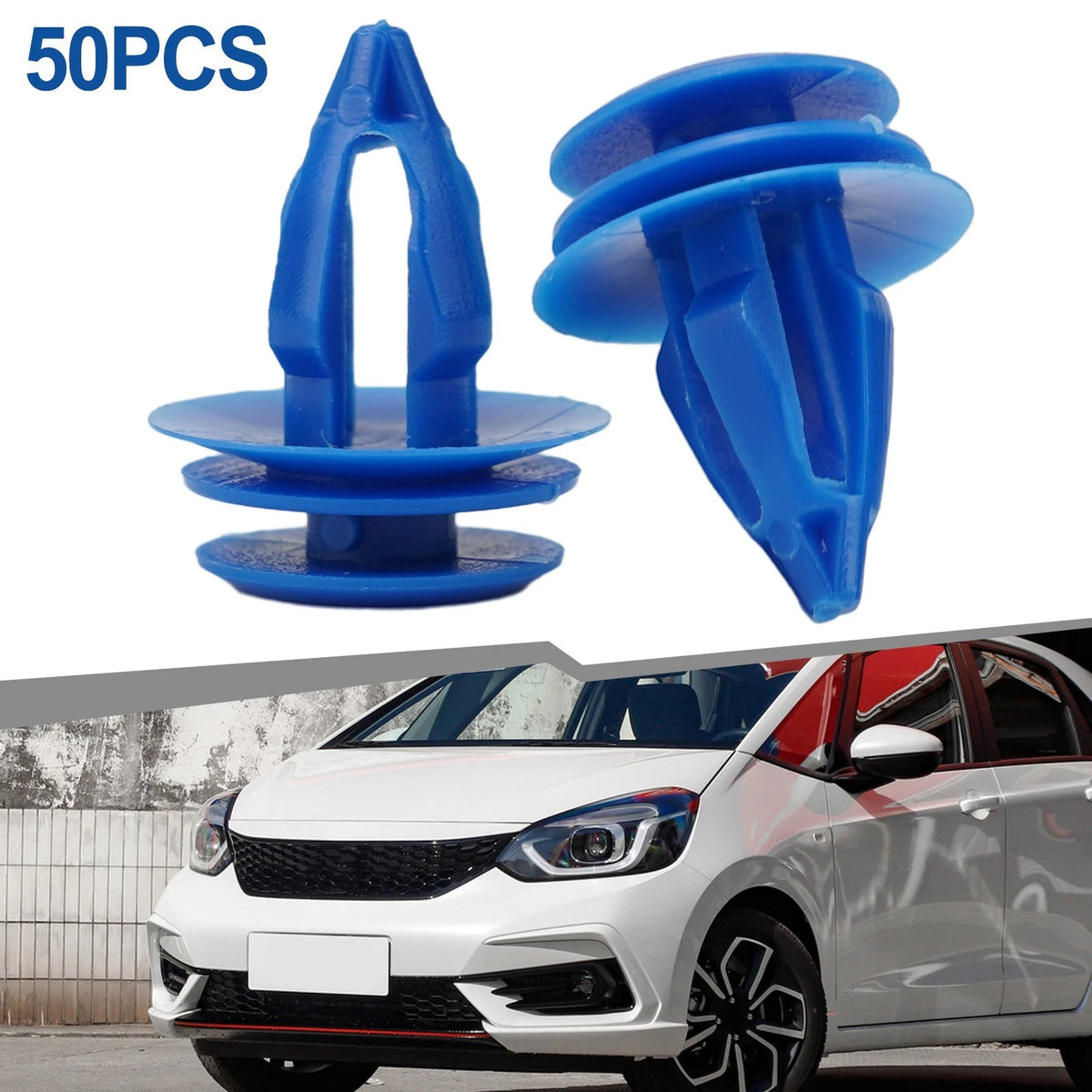 50pcs Wheel Arch Trim Clips for Rover Range Evoque Blue Nylon