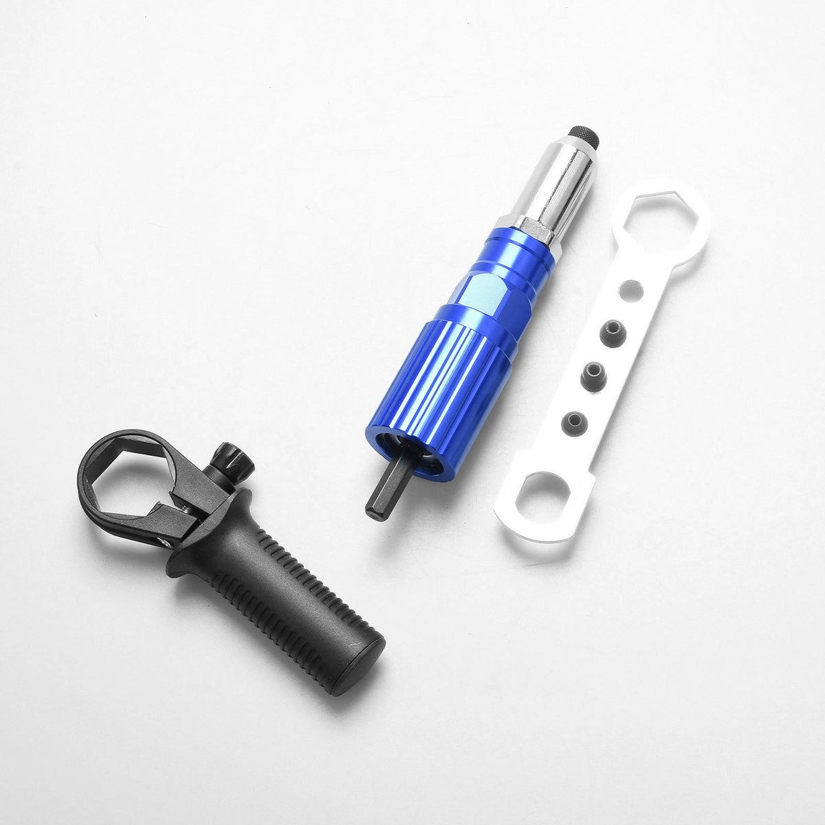 Rivet Gun Adapter Set for Electric Drill (3/32-3/16, 1/4 Hex Shank)