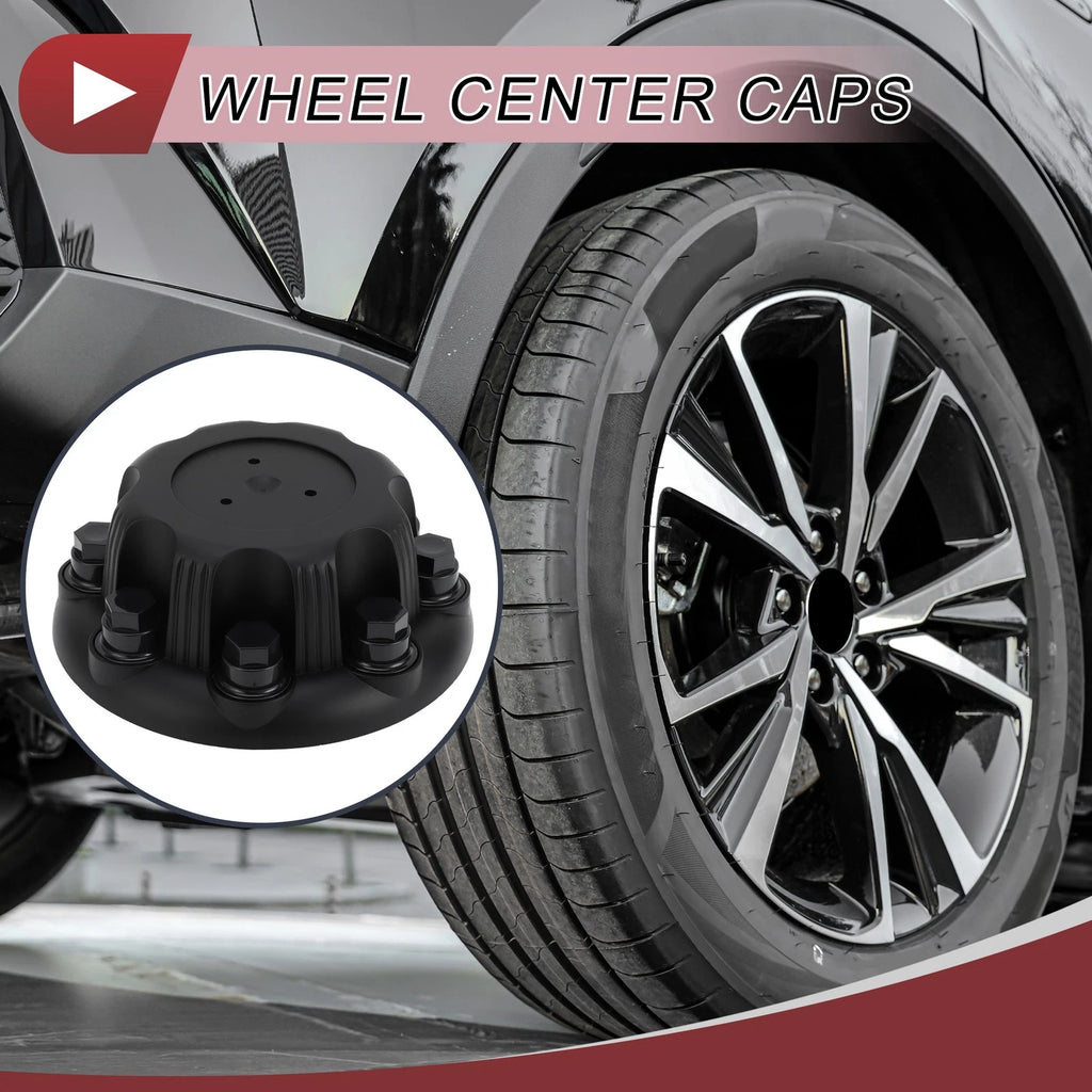 Wheel Center Caps for Chevrolet Silverado 2500 3500 Matte Black Plastic (1)