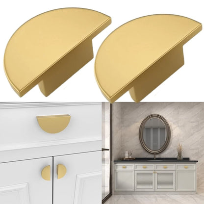 Set of 2 Modern Golden Drawer Pulls for Compact Design (Rustproof Brass)