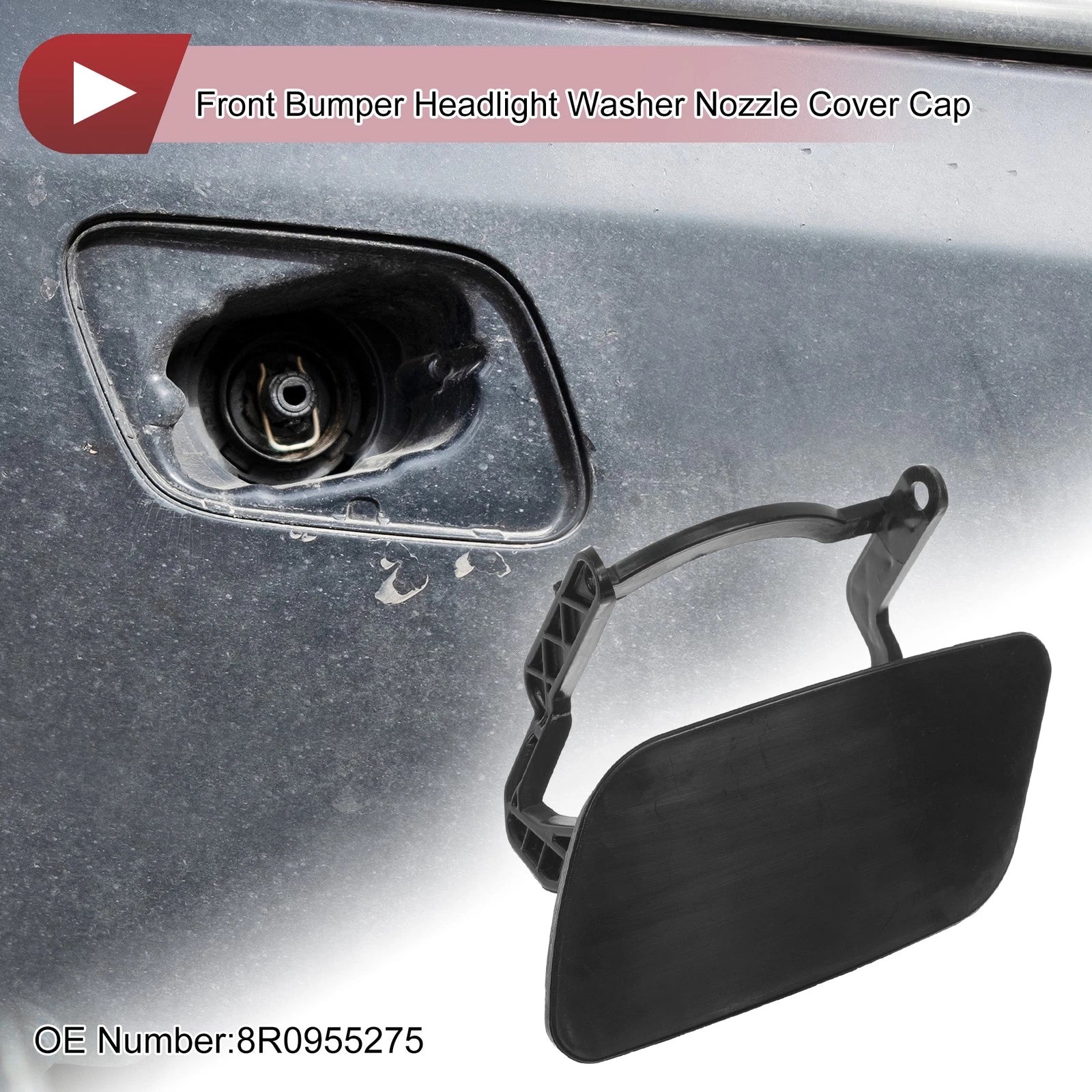 Front Left Washer Nozzle Cover Cap for Audi Q5 (2009–2012) Unpainted