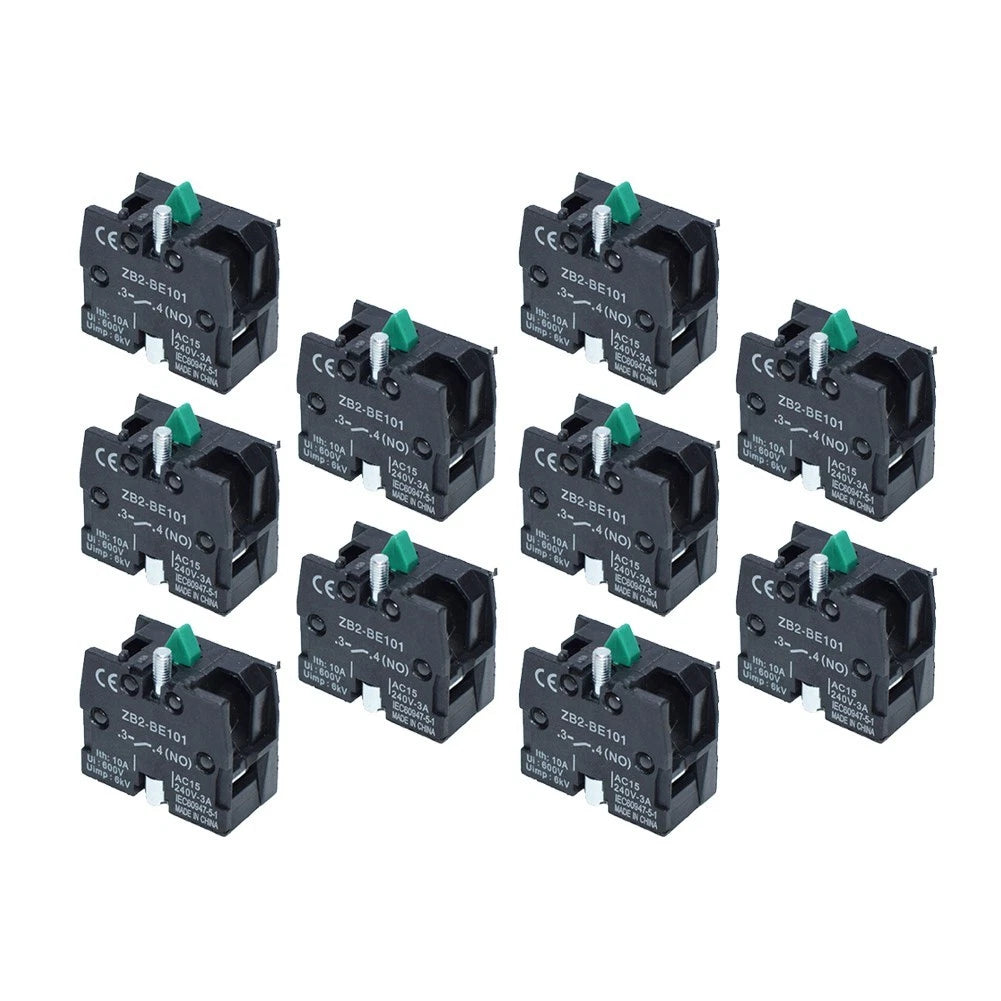 10PCS 10A Auxiliary Contacts for Pushbutton Switches 22mm (No)