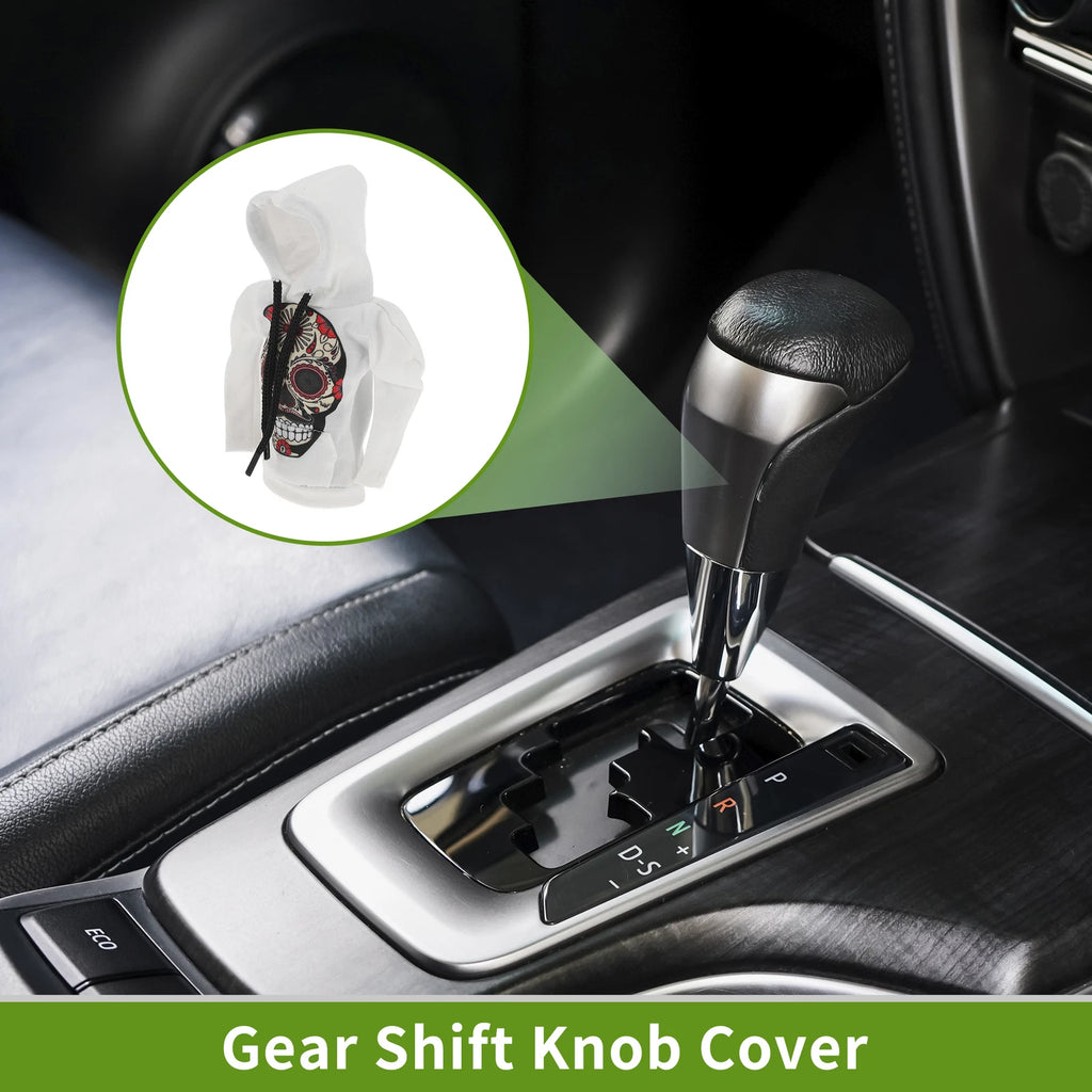 Gear Shift Knob Cover for Universal Cars (1 Pc) - White Polyester Skeleton