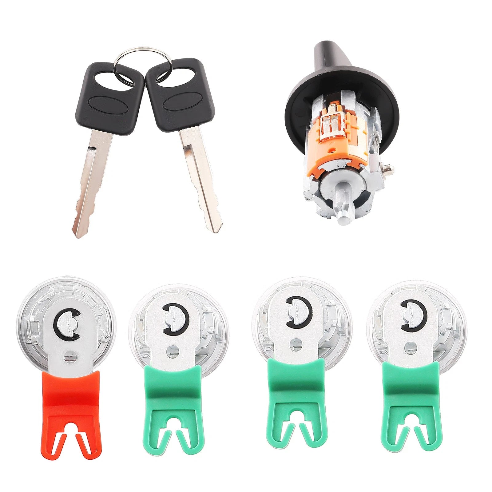 Ignition Lock Cylinder Door Lock Set & 2 Keys for Ford E150 E250 E350 (1997–2020)