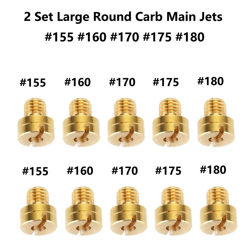 10x Carburetor Main Jet for Mikuni N100/604 (155, 160, 170, 175, 180)