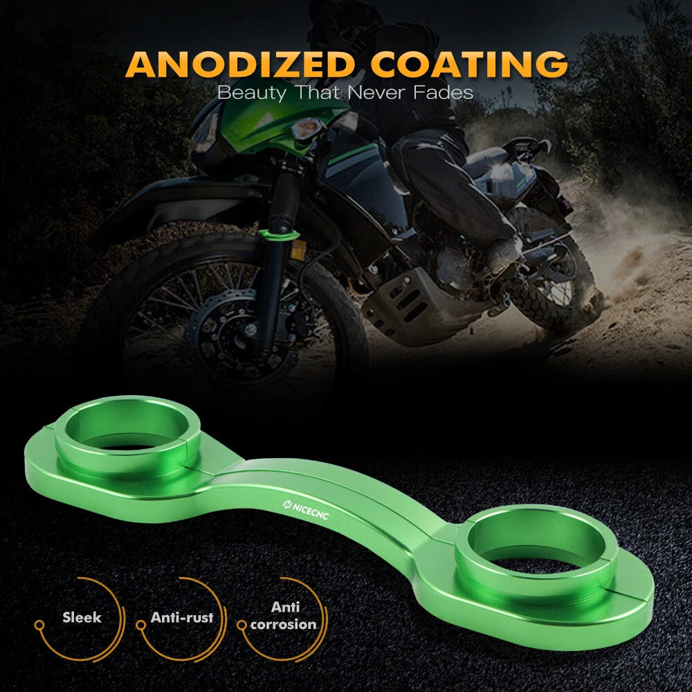 Anodized Front Fork Brace Stabilizer for Kawasaki KLR650 (2008–2024)
