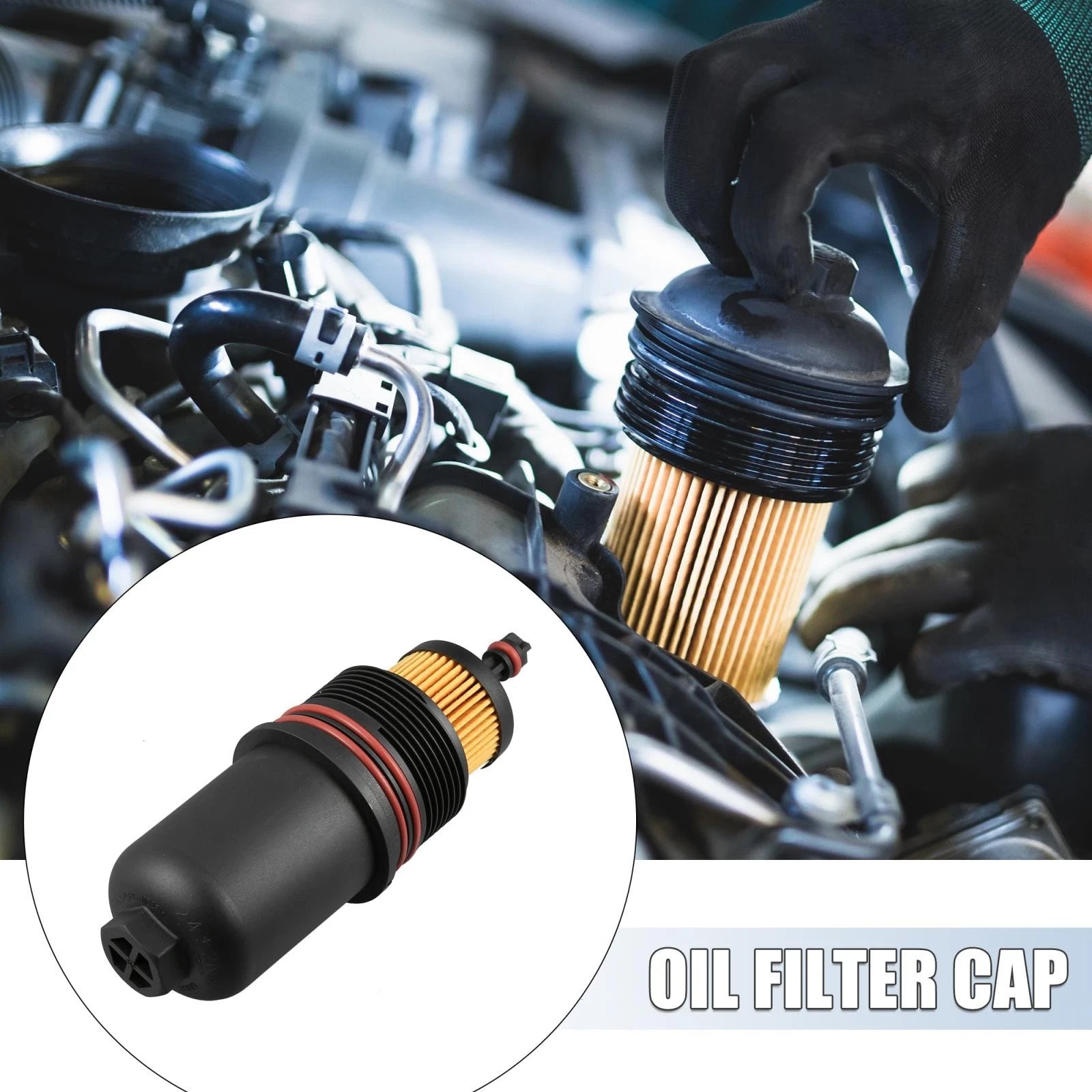 Engine Oil Filter Housing Cap Cover Replacement for Ford F150 (2015–2020)
