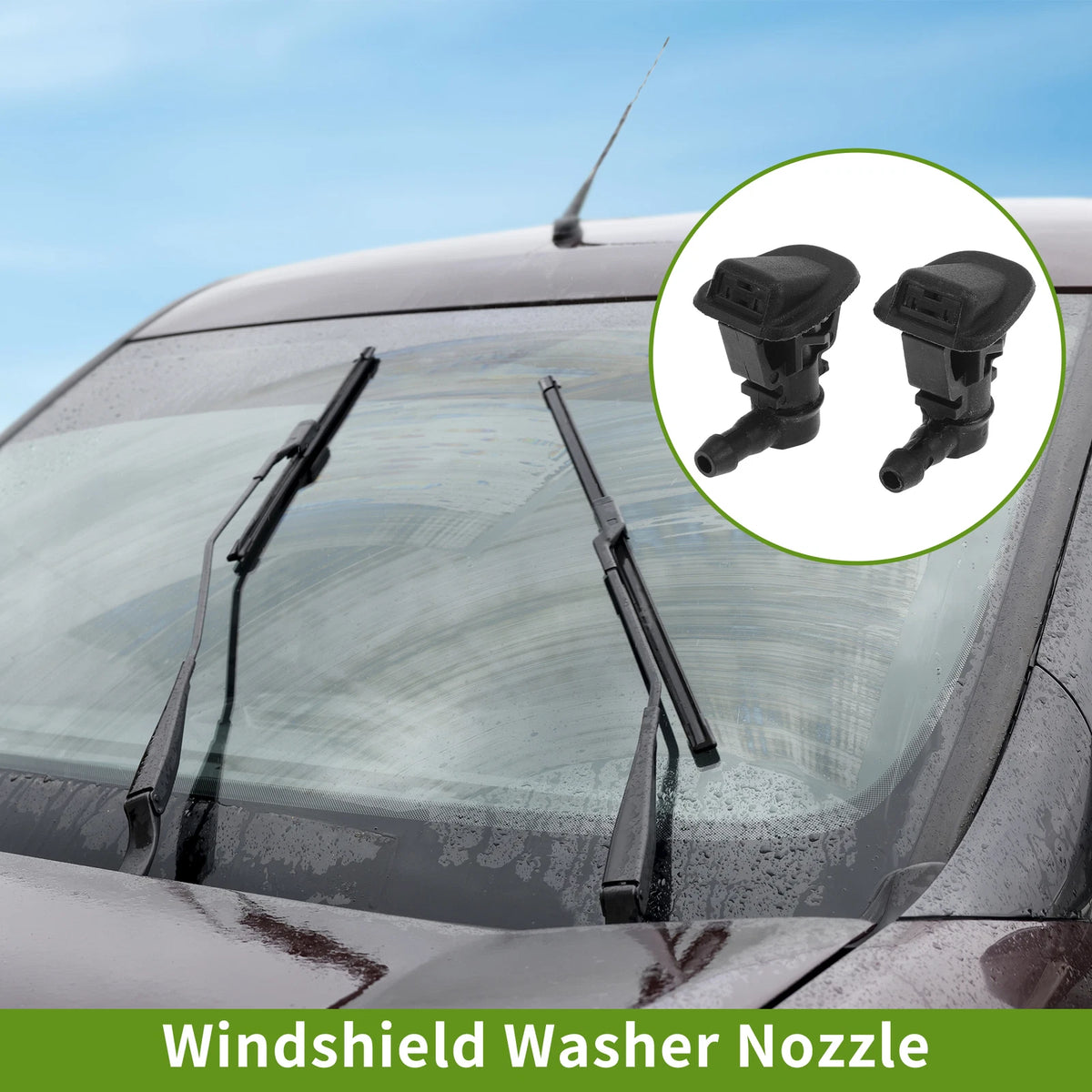 Set of 2 Front Windshield Washer Nozzles for Jeep Wrangler (2013–2015) No.68164356AB