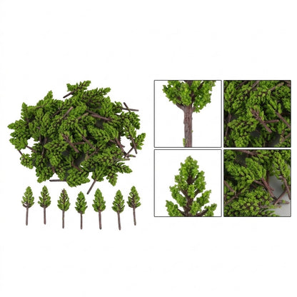 100pcs Miniature Simulation Model Trees for Landscape Decor