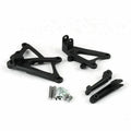Set of 2 Front Rider Footrest Pegs Brackets for Yamaha YZF R1 (2009–2011) Black T9