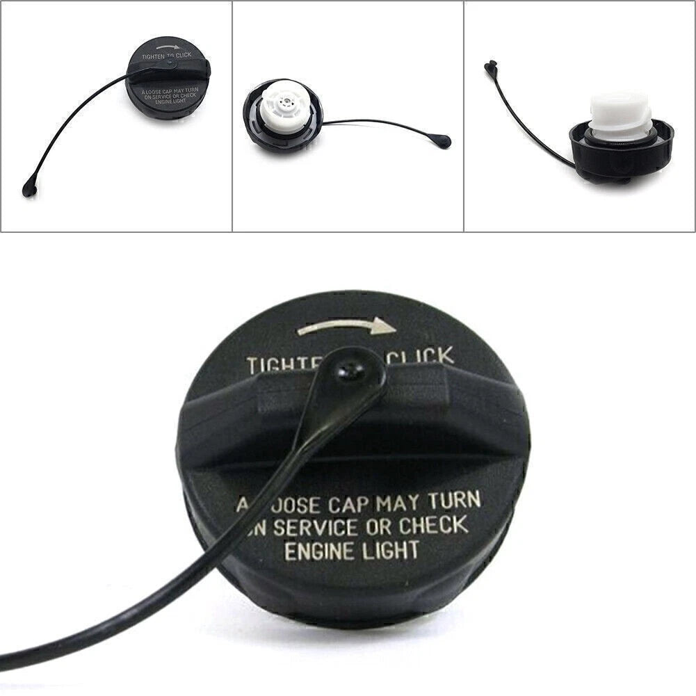Fuel Tank Gas Cap for Jeep Dodge Chrysler (1999–2019) Non-Locking W/Tether Black
