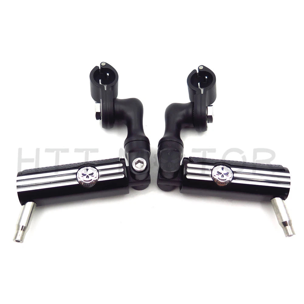 1" Footpeg Mounting Kit for Gear Skull (Chrome, Short Angled)