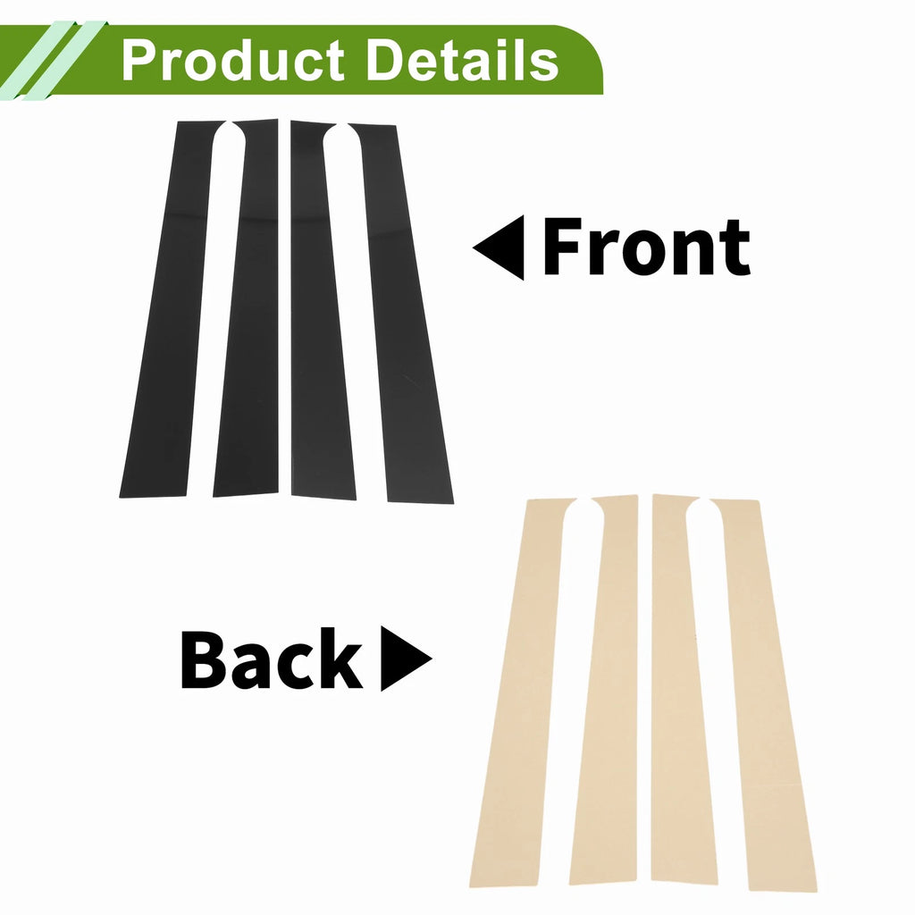 Pillar Window Trim Set Black 4 Pcs for Dodge Ram 1500 (2004–2008)