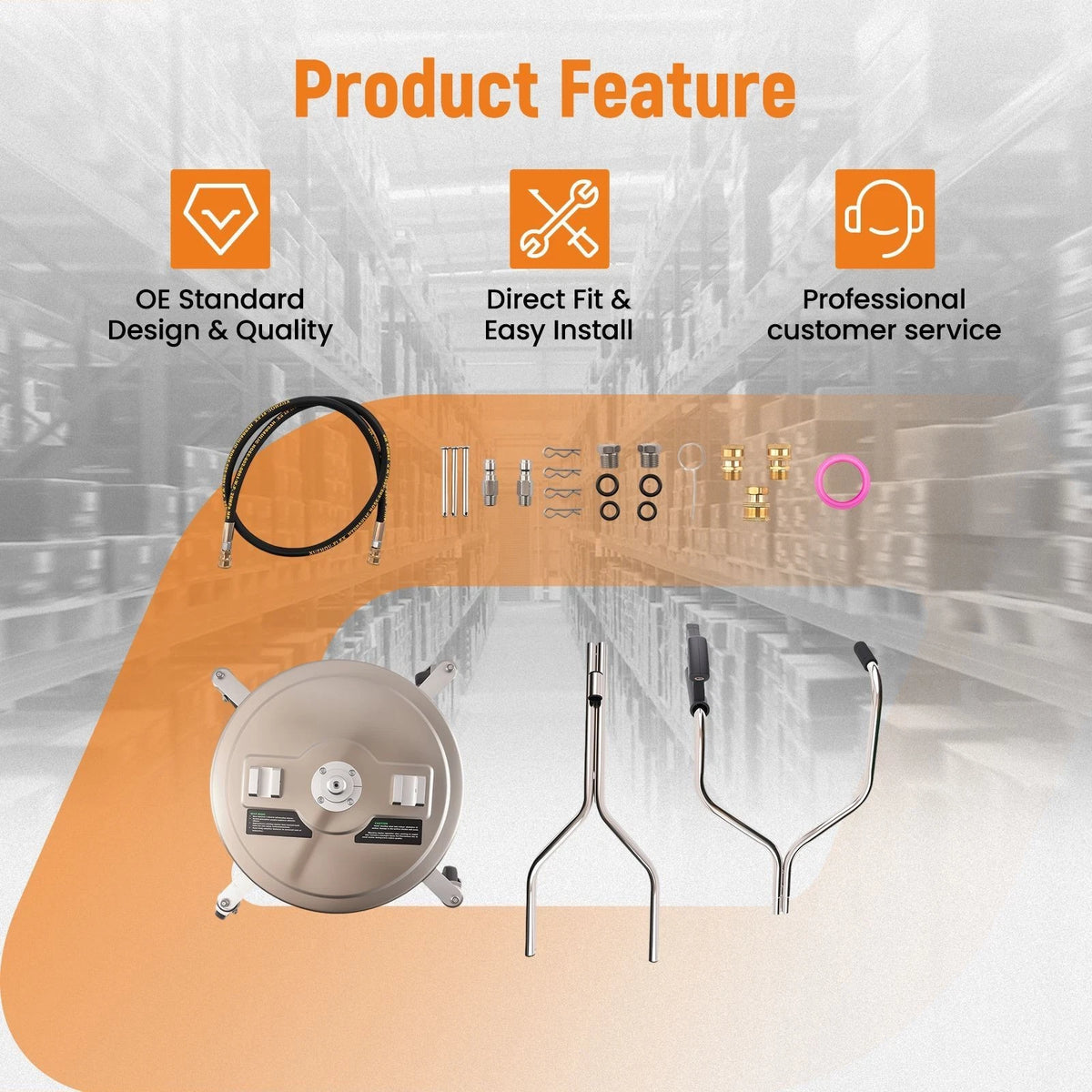 20in Stainless Steel Pressure Washer Surface Cleaner for All Models (4500PSI)
