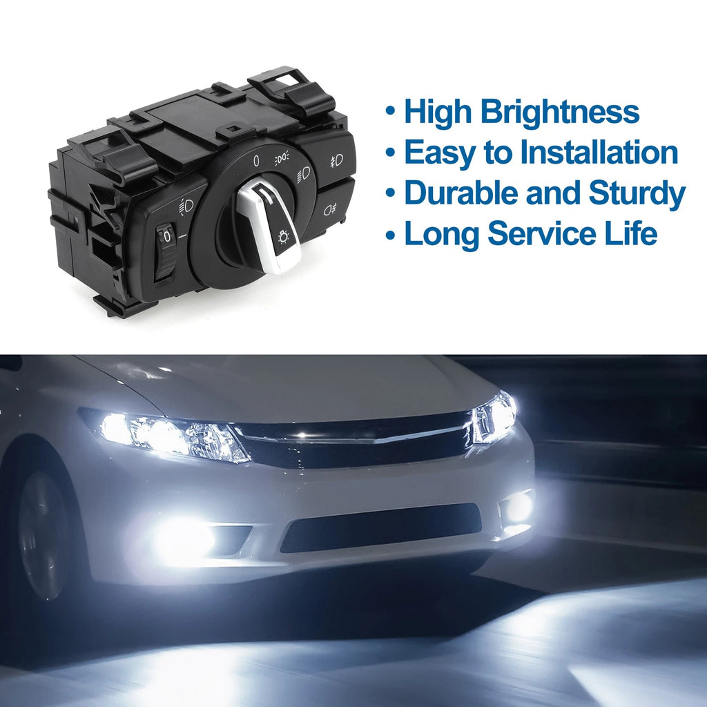 Headlight Switch Replacement for BMW 128i (2008–2013) Black Plastic