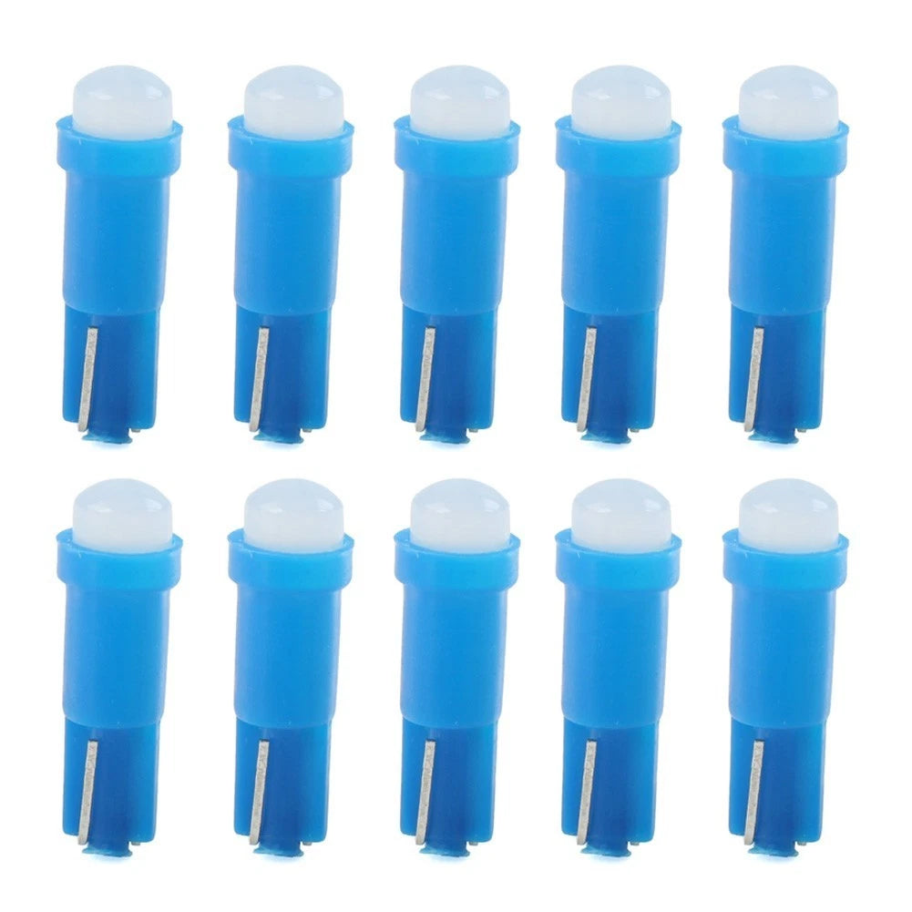 10x T5 LED Blue Light Indicator Bulbs for Car Dashboard Gauge (Universal)