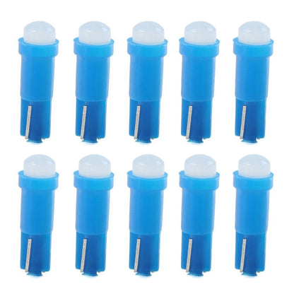 10x T5 LED Blue Light Indicator Bulbs for Car Dashboard Gauge (Universal)