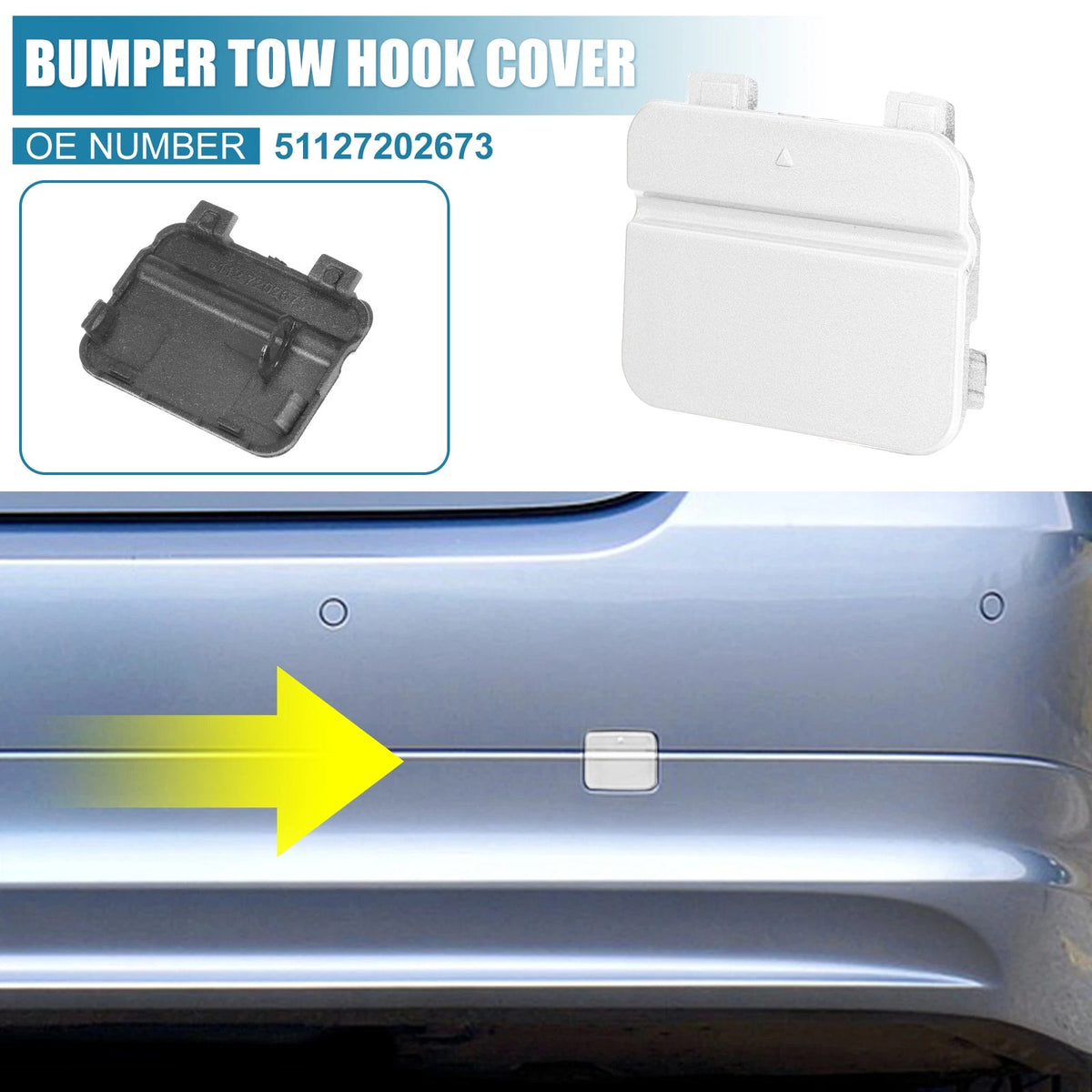 Rear Bumper Tow Hook Cover for BMW 3 Series E90 E91 (2009–2012) 51127202673