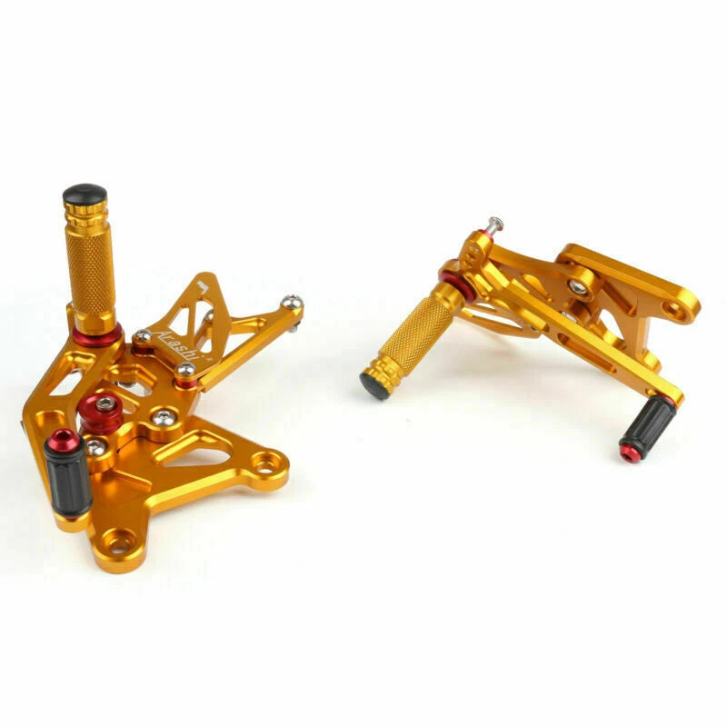 Rearsets Footpegs Pedals for Kawasaki ZX636C ZX-6R Ninja (2005–2006) Gold T9