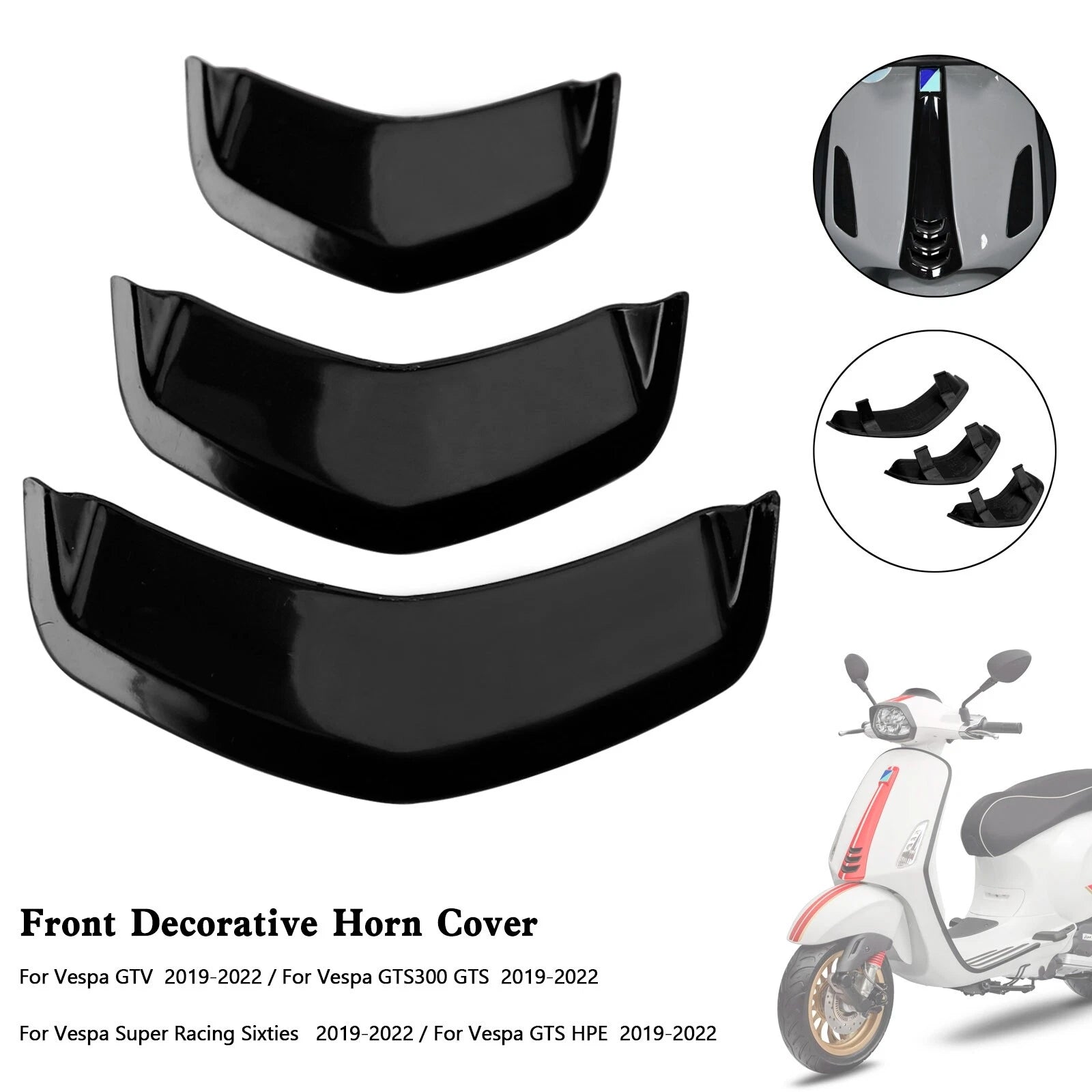 Front horn cover trim for Vespa Sprint 300, GTS 300, HPE, GTV (2014–2023)