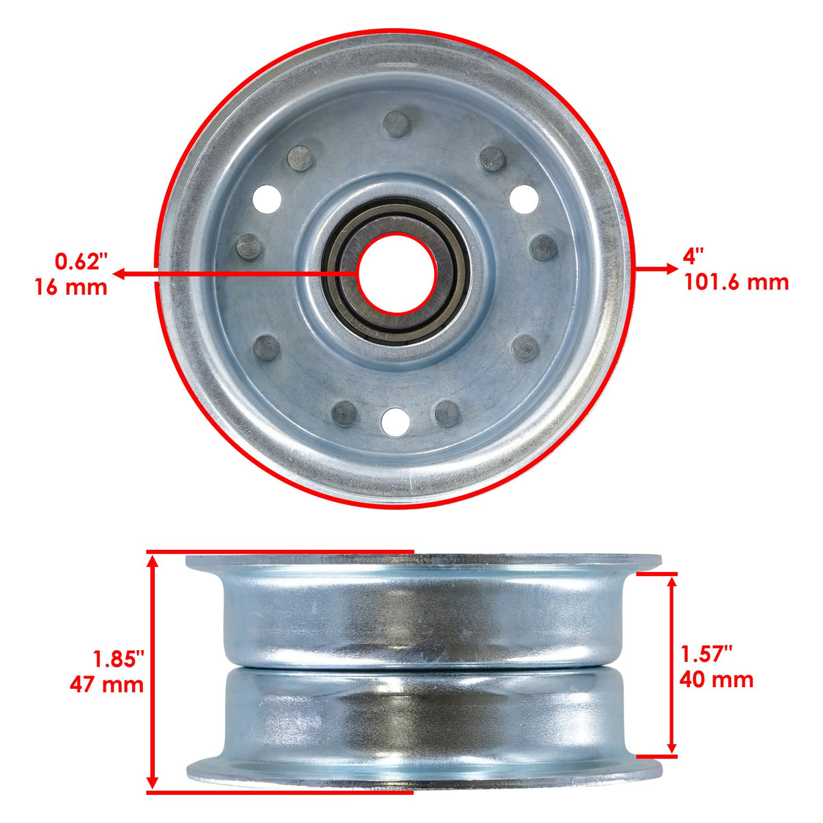 Double Idler Pulley Replacement for King Kutter RSFM 72 SS FH 4 inch (2000–2000)